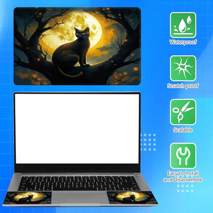 Universal Laptop Skin Sticker Decal for 11.6”12" 13" 13.3" 14" 15" 15.4" 15.6" Reusable Waterproof Scratch-Scratch Resistant Protective Vinyl Laptop Notebook Skin Stickers - Cat and Moon - color: Cat and Moon