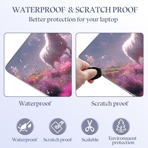 Universal Laptop Skin Sticker Decal,15.6 Inch Laptop Vinyl Cover for 13" 14" 15.6" Laptop,Scratch-Resistant Waterproof Protector Wrap,Reusable with Wrist Pads,Pink Field Sheep - color: Pink Field Sheep