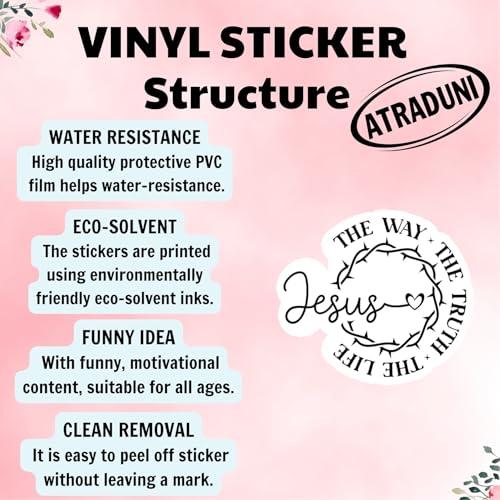 (3Pcs) Jesus The Way The Truth The Life Stickers Christian Inspirational Bible Verse Quote Religious Scripture Prayer Gifts Waterproof Vinyl Decal Kindle Water Bottle Bumper Hat Phone Laptop Size 3" - color: Jesus – the Way the Truth the Life