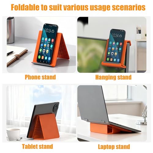 FAGOBYX Portable Flexible Silicone Aluminum Phone Holder,Bendable Foldable Design,Silicone Phone Stand with Aluminum,Flexible Foldable Phone Holder for Tablet Laptop Desk Travel Non-Slip(1-Pack)