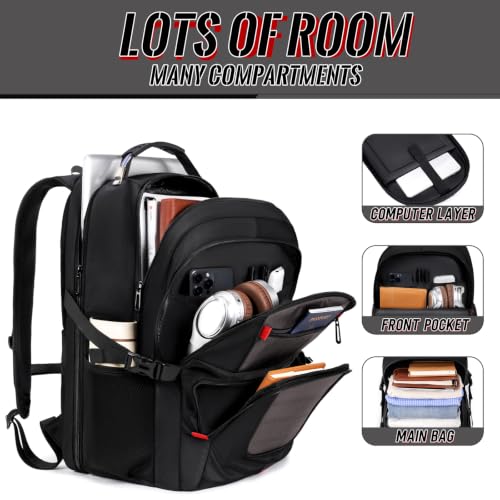 55L Gaming Laptop Backpack, Fits 18.4-19" Laptop, Grey | 180° TSA-Friendly Carry On Design with Padded Laptop Compartment, Water-Resistant, Adjustable Strap, Handle for Men Women - color: Grey, size: 18.4 Inch（21.6"x15.4"x9.8"）