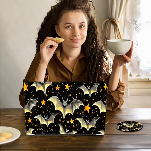 Laptop Skin Sticker Decal 15.6 Inch,12 13 13.3 14 15 15.6 in Laptop Netbook Skins for Notebook,Art Decal Removable Waterproof Scratch Resistant,Universal Vinyl Cover,Black Golden Bat - color: Black Golden Bat