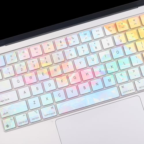 2 Pack Colorful Keyboard Cover for 2026-2023 MacBook Air 13"15" M5 M4 M3 M2, 2026-2021 MacBook Pro 14" 16" M5 M4 M3 M2 M1 Pro/Max,Keyboard Skin for 14.2" 16.2" MacBook Pro /13.6" 15.3"MacBook Air, US - color: Dazzlet+TPU