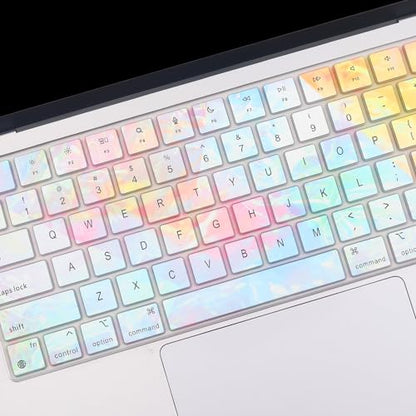 2 Pack Colorful Keyboard Cover for 2026-2023 MacBook Air 13"15" M5 M4 M3 M2, 2026-2021 MacBook Pro 14" 16" M5 M4 M3 M2 M1 Pro/Max,Keyboard Skin for 14.2" 16.2" MacBook Pro /13.6" 15.3"MacBook Air, US - color: Dazzlet+TPU
