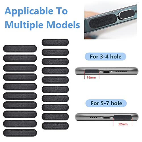 Phone Speaker Dustproof Stickers Protector, Anti Dust Adhesive Cover | Included Anti Dust Plug, Phone Port Cleaning Brush and Tweezer Compatible with iPhone 14, 13, 12 Pro Max, 11 (Black) - size: Lightning Plug