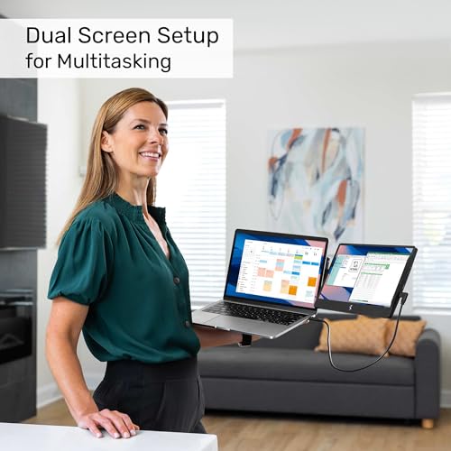 SideTrak Swivel 12.5" Portable Monitor for Laptop, Patented Swivel Hinge, Laptop Screen Extender | FHD Dual Screen w/Kickstand, USB or HDMI, Mac, PC, Chromebook Compatible (Single Monitor) - style: 12.5" Single Monitor