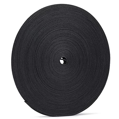1/2 inch Reusable Fastening Tape Cable Ties Double-Sided Hook-and-Loop Cable Management Tape (Black 25 Yards) - size: 1/2 in X 25 yd