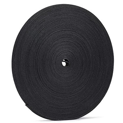 1/2 inch Reusable Fastening Tape Cable Ties Double-Sided Hook-and-Loop Cable Management Tape (Black 25 Yards) - size: 1/2 in X 25 yd