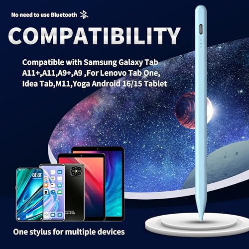 Stylus Pen Android for Samsung Galaxy Tab A11+/A11/A9/A9Plus/A8/A8plus/A7/A7lite Push-Button Switch, Accurate Writing, +2Nibs&Long Battery Life(NW Blue) - color: NW Blue