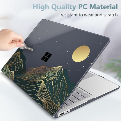 Mektron Printed Case for 2025 Microsoft Surface Laptop Windows 11 Copilot+ PC Surface Laptop 13 inch Touchscreen Display Cover Fits Model 2095, Abstract Mountain C112 - color: Abstract Mountain C112