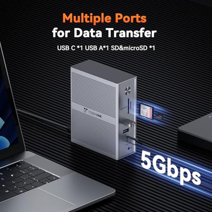 TobenONE USB C Laptop Docking Station 3 Monitors, Triple 4K DisplayLink | 120W Power Adapter, 3X HDMI, 5X USB, Gigabit Etherne, for MacBook M1-M5/Windows Owners,Professional Multitasking,Home Office