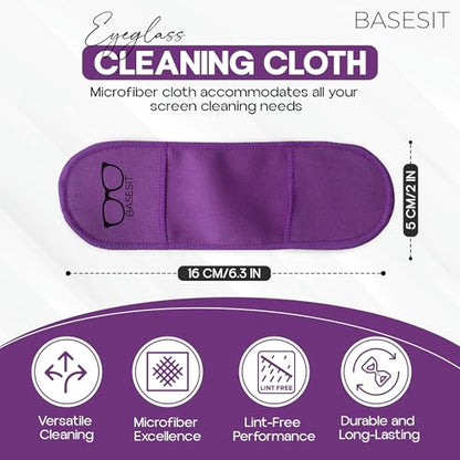 Finger Grip Eyeglass Cleaner (4 Pack) – Premium Microfiber Glasses Cleaning Cloth for Eyeglasses, Sunglasses, Phone Screen & Camera Lens (Orange/Purple) - color: Orange/Purple