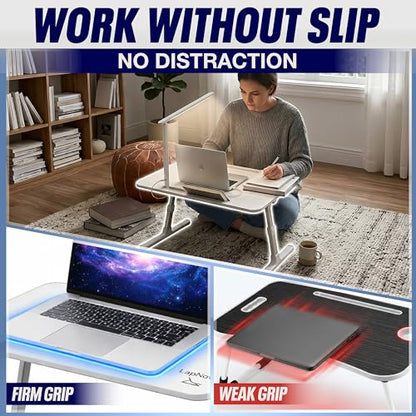Premium LED Adjustable Lap Desk with Built-in LED Lamp