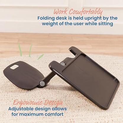 ECR4Kids The Surf Folding Portable Lap Desk, Large, Flexible Seating, Black - color: Black