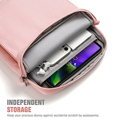 TiMOVO 9-11" Tablet Sleeve Bag Carrying Case with Strap, Pink | Fits iPad A16 11", Pad Air 11/5th & 4th 10.9", 10th Gen/10.2", Galaxy Tab A11 Plus, Multi-Pocket, Handle, Padded Protection - color: A-Pink, size: 9-11