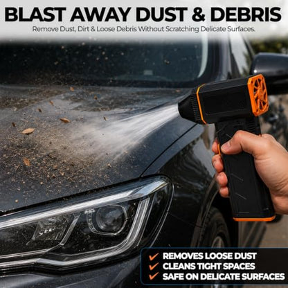 Electric Air Duster | 160,000 RPM Brushless Motor Jet Fan | Cordless Rechargeable Compressed Air Blower for PC, Keyboard, and Car Detailing (Black)