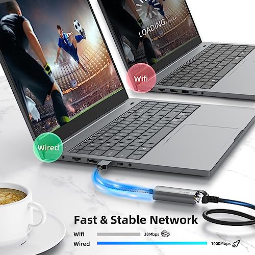 USB 3.0 Ethernet Adapter, WALNEW 1000Mbps Gigabit USB to Ethernet LAN Network Adapter, Aluminum USBA Male to RJ45 Female Cable Converter for MacBook,Chromebook,Surface, Laptop,Desktop,PC | Plug & Play, USBA to RJ45 Female LAN for MacBook, Chromebook, Surf