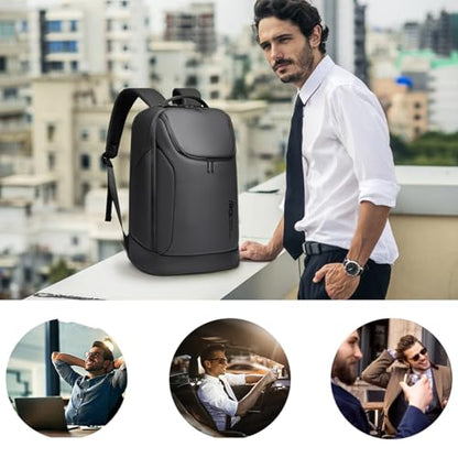 FUTURE AESTHETICS Business Smart Backpack Waterproof for women,men,Fight Approved Durable Backpack suitable as overnight and travel backpack (Black) - color: Black