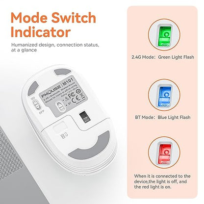 FMOUSE Cute Bluetooth Mouse, 2.4 GHz Wireless Mice with USB Receiver for Laptop, iPad, Mac, Silent Cartoon Mouse Suitable for Female and Students (Girl) - color: Girl