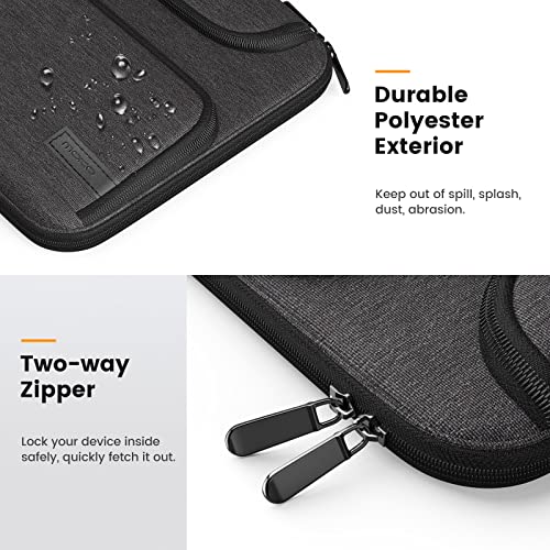 MoKo 13-14 Inch Laptop Sleeve Bag with Double Pockets | Fits Mac Air 13-inch M5, Mac Neo A18 Pro, MacPro 14-inch M5/M4/M3/M2/M1 and Mac Air 13-inch, Black & Gray - color: Black & Gray, style: 13-14 Inch