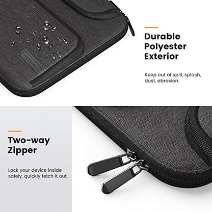 MoKo 9-11 Inch Tablet Sleeve Bag with Double Pockets | Fits iPad Air 5/4th 10.9-inch, iPad Pro 11-inch, iPad 9/8th 10.2-inch, iPad 10th 10.9-inch and Tab S8/S9 11-inch, Black&Gray - color: Black & Gray, style: 9-11 Inch