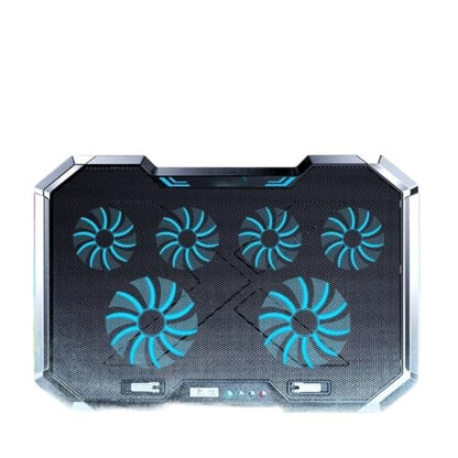 17 Inch Gaming Laptop Cooler, 6-Fan LCD Screen, Two USB Ports, 1500RPM Laptop Cooling Pad, RBG Luminous Laptop Stand
