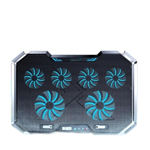 17 Inch Gaming Laptop Cooler, 6-Fan LCD Screen, Two USB Ports, 1500RPM Laptop Cooling Pad, RBG Luminous Laptop Stand