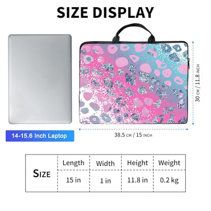 Laptop Bag,14 15 15.6 inch Laptop Case Sleeve,Computer Sleeve with Handle for Women Men,Carrying Case for MacBook,Dell,Lenovo,Notebook Computer,Pink Blue Glitter - color: Pink Blue Glitter
