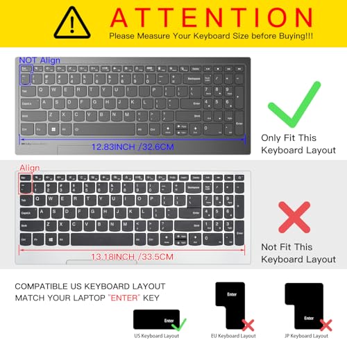 CaseBuy Premium Keyboard Cover Ultra Thin for Lenovo IdeaPad 1/IdeaPad 1i 15.6/2026-2022 Lenovo V15 G6 G5 G4 G3 G2 / IdeaPad 3i Laptop 2023 / IdeaPad 5 Slim 16 / IdeaPad Flex 5 5i 16" Protector