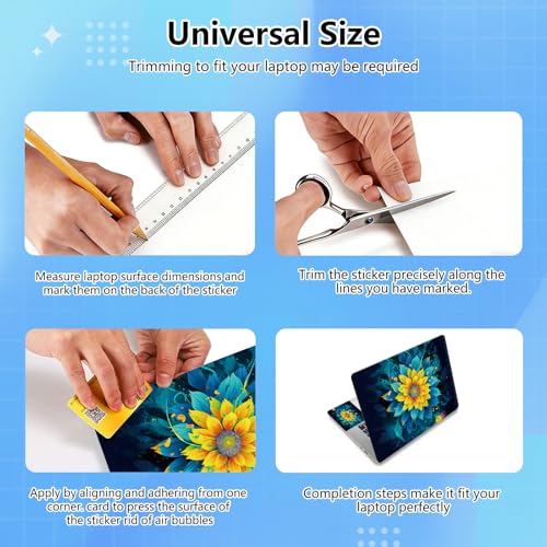 Universal Laptop Skin Sticker Decal for 11.6”12" 13" 13.3" 14" 15" 15.4" 15.6" Reusable Waterproof Scratch-Scratch Resistant Protective Vinyl Laptop Notebook Skin Stickers - Green Yellow Sunflower - color: Green Yellow Sunflower