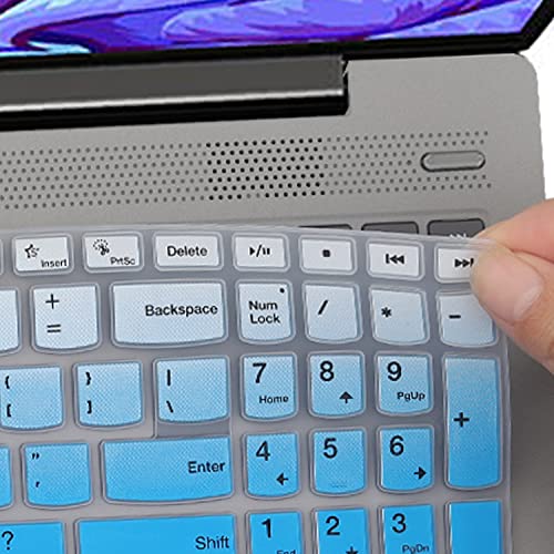 Keyboard Cover for Lenovo Yoga 7/Yoga 7i 15.6" 16", 2025-2022 IdeaPad 5/IdeaPad 3/IdeaPad 5i/IdeaPad 3i 15.6 17.3, Lenovo Flex 5 15.6, Yoga Slim 7 15, ideaPad Slim 7 15.6, ThinkBook 15/15p G2 G3 G4… - color: Gradual Blue