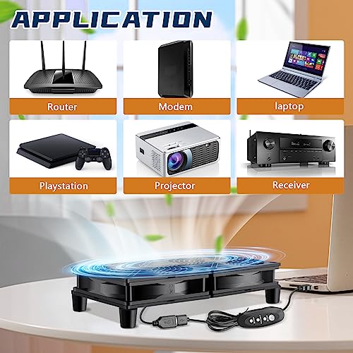 240mm Computer Pc Case 5V USB Powered Fan with Variable Speed Controller for Router WiFi Modem Cabinet Xbox DVR PlayStation Receiver Cooling - style: 2 x 120mm