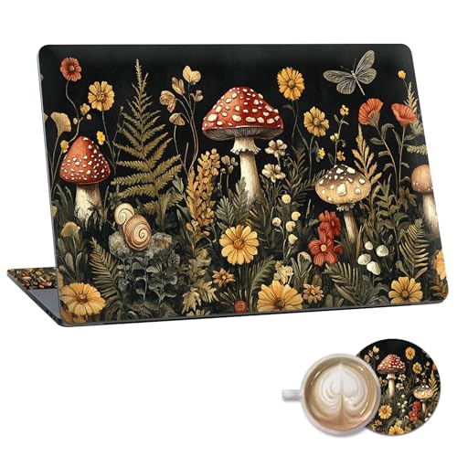 Laptop Skin Sticker Decal 15.6 Inch,12 13 13.3 14 15 15.6 in Laptop Netbook Skins for Notebook,Art Decal Removable Waterproof Scratch Resistant,Universal Vinyl Cover,Mushroom Forest - color: Mushroom Forest