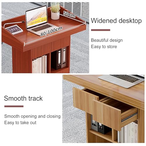 Portable White Floor Standing Podium - Sturdy Wooden Lectern with Large Desktop for Church, Conference, Speech, and Public Speaking - Ideal Presentation Tool