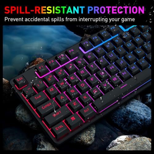 Redragon K521-E Gaming Keyboard with Knob, RGB 104 Keys Wired Keyboard | Mechanical Feeling Keyboard, 12 Multimedia Keys, Anti-Ghosting, Programmable Software, Compatible with PC, PS4/5, Xbox - color: Matte Black