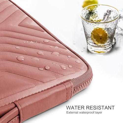 DOMISO 17.3 Inch Laptop Sleeve Case, Shockproof Waterproof Soft EVA Protective Bag with Handle, Lightweight Carrying Case for 17-17.3" Notebook/Dell/Lenovo/HP/MSI/ASUS, Pink - color: Pink, size: 17 - 17.3 Inch