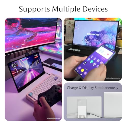 SOTSU FlipAction Go 14" Premium Portable Monitor | FHD | 400 Nits | USB-C | 1080p | 100% sRGB | Pivoting Screen | Tempered Glass Cover | Mini HDMI | Lightweight | Landscape & Portrait Display - color: Silver