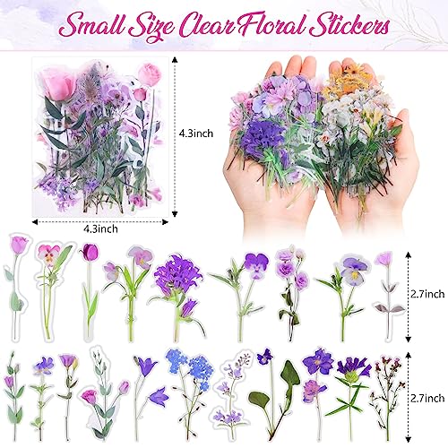 401Pcs Transparent Flower and Butterfly Stickers, Clear Floral Scrapbook Stickers Supplies for Journal Planner Notebook Resin Card Making Laptop Cell Phone Decorating | Clear Floral Scrapbook Stickers for Resin Crafts, Journal Planner Supplies, Card Makin