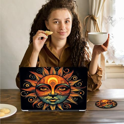 Laptop Skin Sticker Decal 15.6 Inch,12 13 13.3 14 15 15.6 in Laptop Netbook Skins for Notebook,Art Decal Removable Waterproof Scratch Resistant,Universal Vinyl Cover,Cute Sun Face - color: Cute Sun Face