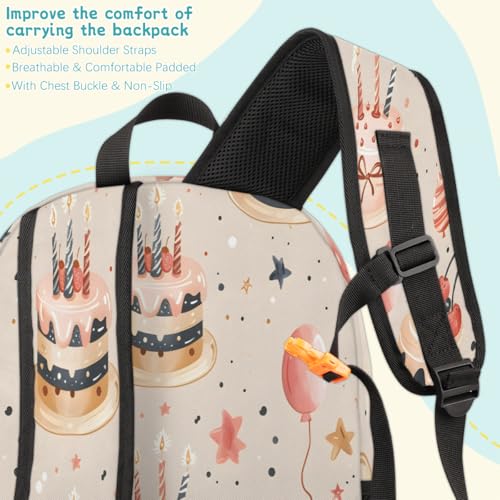 Happy Birthday Laptop Backpack for Women Men, 18.3 Inch Travel Work Backpacks, Cute Cake Waterproof Computer Casual Daypack Nurse Teacher Bags - color: Multicolor 18