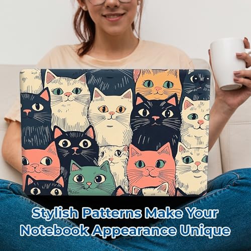 Reusable Universal Laptop Skin Sticker, Cut to Fit for 11.6–15.6 Inch Laptops, Waterproof Protective Film, No-Residue - Colorful Cats - color: Colorful Cats