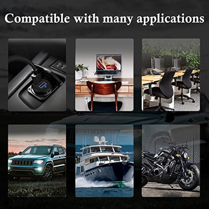 Alloy Dual Port USB 3.0 Car Dashboard Flush Mount Cable, Male to Female with LED Indicator Extension Cable for Car Truck Boat Motorcycle Dashboard Panel - 3ft - style: Dual Port 3ft