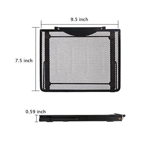 Ergonomic Laptop Tablet Stand Metal Mesh Ventilated Desktop Adjustable Computer Holder Riser Compatible with Apple MacBook Air Pro Dell XPS HP Samsung Lenovo More Laptops up to 16" (Black) - color: Black