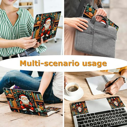 Universal Laptop Skin Sticker with 2 Wrist Pad Decals, 3-Piece Removable Vinyl Laptop Cover, Santa Claus Waterproof Anti-Scratch, Easy-Trim Fit for 13.3" 14" 15.6" Laptops - color: Santa Claus