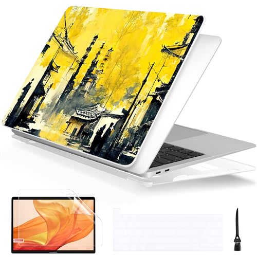 Batianda AstroGrid Case for MacBook Pro 13 inch 2020 2022, Autumn | Fits Model A2338 M2 M1 A2251 A2289,1.2mm Slim Lightweight Hard Shell Cover, Scratch Resistant,4-in-1 Accessories Bundle - color: Autumn