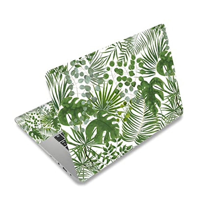 Laptop Skin Sticker Decal, 12" 13" 13.3" 14" 15" 15.4" 15.6 inch Laptop Universal Netbook PC Notebook Vinyl Reusable Skin Sticker Cover Art Case Protector Personalized, Green Leaves - color: Green Leaves