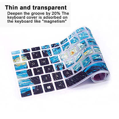 English Silicone Keyboard Cover for HP Envy x360 15.6''Series /2020 2019 Pavilion 15/Pavilion x360 15.6" Series/Envy 17 17.3" Series/Laptop 15t 17t 17-ca0011nr 17-by0040nr,Van Gogh Starry Sky - color: Z2-Van Gogh Starry Sky