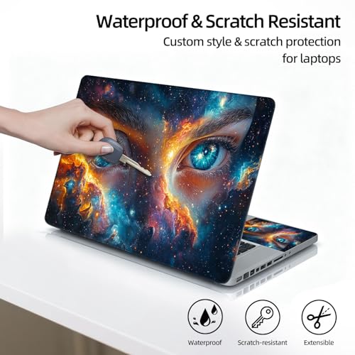 Universal Laptop Skin Sticker Decal, 12"-15.6" Aesthetic Vinyl Wrap, Cosmic Eyes Galaxy Waterproof Notebook Cover Art Protector for MacBook HP Dell Lenovo, Fits 13" 14" 15" 15.6" - color: Cosmic Eyes Galaxy