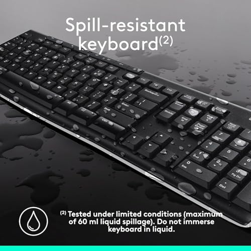 Logitech MK270 Full Size Wireless Keyboard and Mouse Combo - Black - color: Black, size: 1 Pack, style: Combo