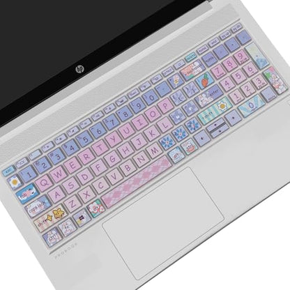 Cute Keyboard Cover for 15.6 inches HP ProBook 450 G8 G9 G10 / ProBook 455 G8 G9 G10 /ProBook 650 G8/HP Zbook Power G8 G9, Silicone Keyboard Skin, US Layout, Cute Bunny - color: Cute Bunny